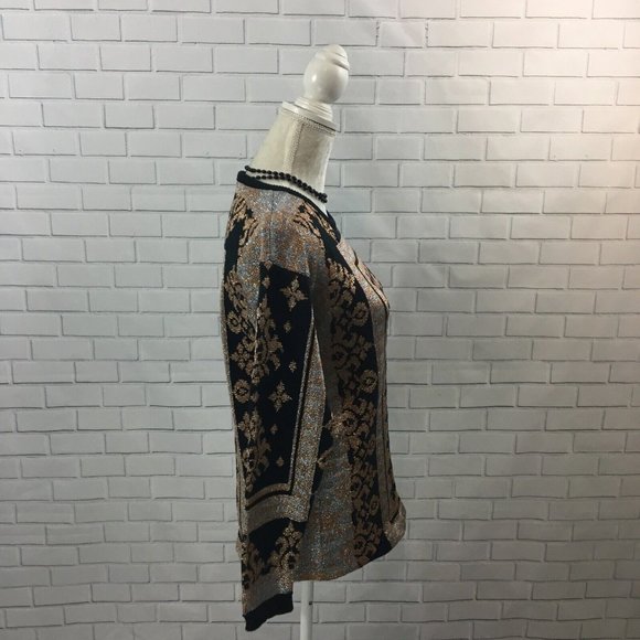 Campagnie Internationale Express Vintage Metallic Crewneck Pullover Sweater XS/0 - Picture 3 of 6